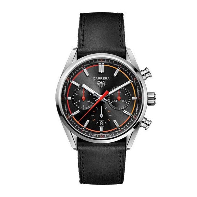  Shop Authentic Tag Heuer Carrera Chronograph Black Dial Black Leather Strap Watch for Men - CBN201C.FC6542 - Luxxuri