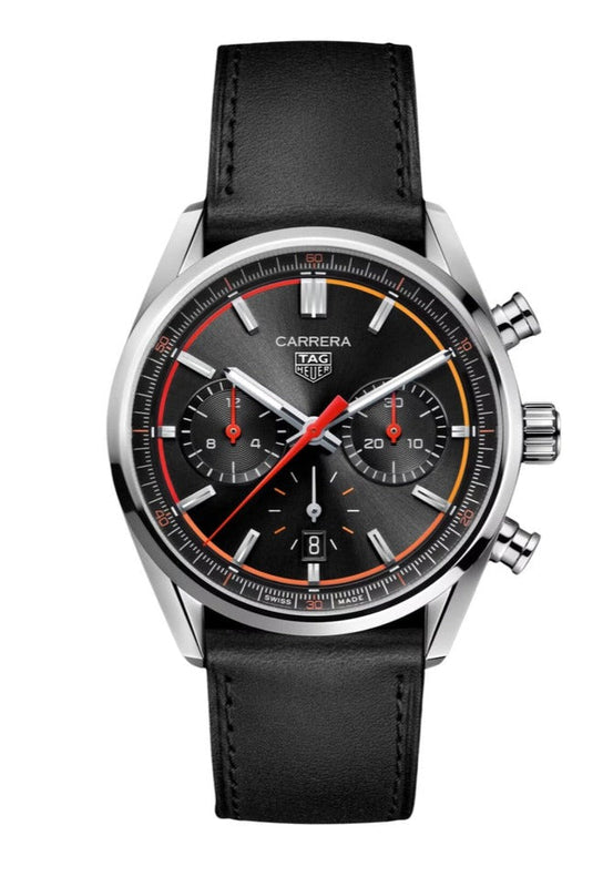  Shop Authentic Tag Heuer Carrera Chronograph Black Dial Black Leather Strap Watch for Men - CBN201C.FC6542 - Luxxuri