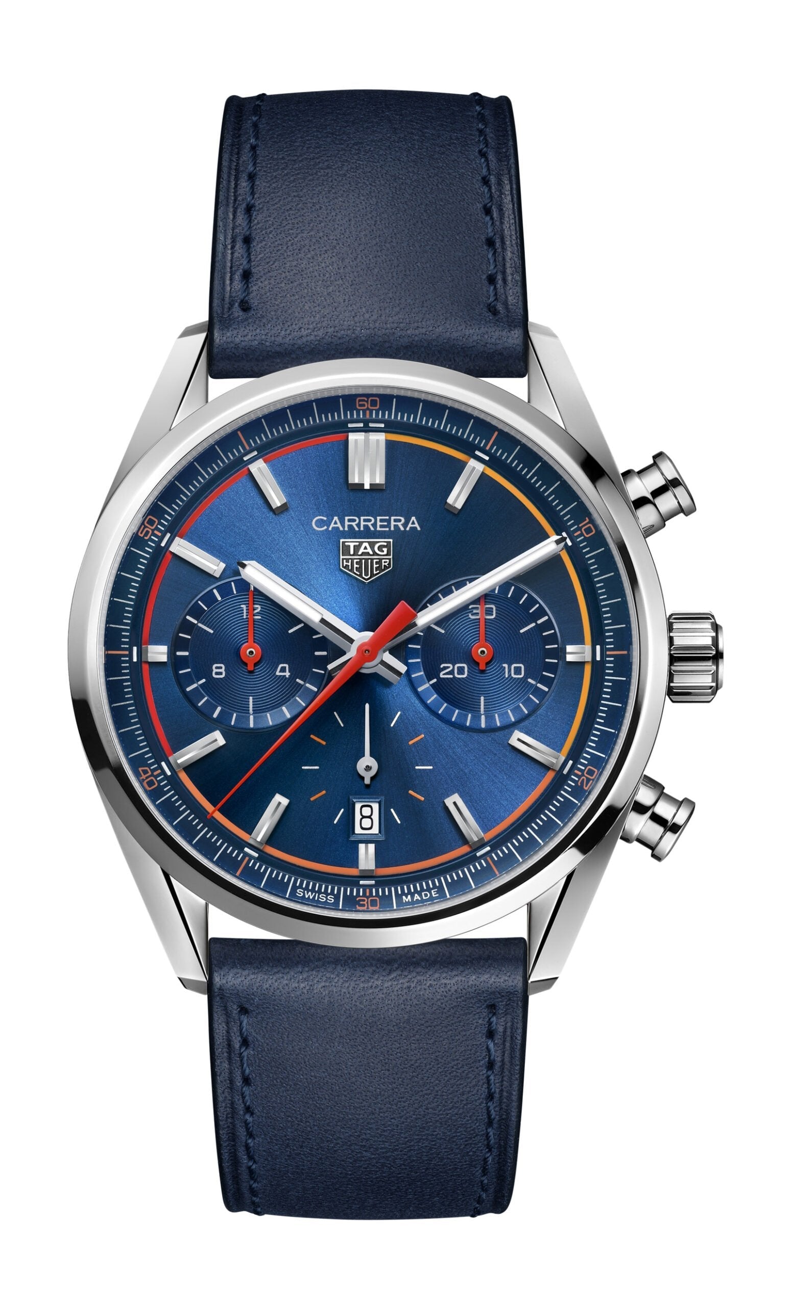  Shop Authentic Tag Heuer Carrera Chronograph Blue Dial Blue Leather Strap Watch for Men - CBN201D.FC6543 - Luxxuri