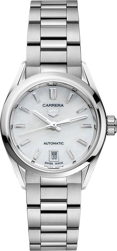  Shop Authentic Tag Heuer Carrera Mother of Pearl Dial Silver Steel Strap Watch for Women - WBN2410.BA0621 - Luxxuri