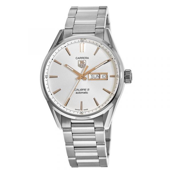  Shop Authentic Tag Heuer Carrera Calibre 5 White Dial Silver Steel Strap Watch for Men - WAR201D.BA0723 - Luxxuri