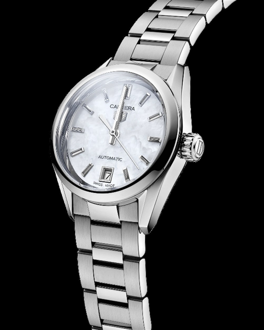  Shop Authentic Tag Heuer Carrera Mother of Pearl Dial Silver Steel Strap Watch for Women - WBN2410.BA0621 - Luxxuri
