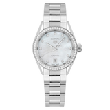  Shop Authentic Tag Heuer Carrera Date Diamonds Mother of Pearl Dial Silver Steel Strap Watch for Women - WBN2414.BA0621 - Luxxuri