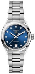  Shop Authentic Tag Heuer Carrera Diamonds Blue Dial Silver Steel Strap Watch for Women - WBN2413.BA0621 - Luxxuri