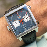 Shop Authentic Tag Heuer Monaco Automatic Chronograph Blue Dial Black Leather Strap Watch for Men - CAW211P.FC6356 - Luxxuri