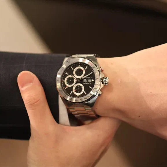  Shop Authentic Tag Heuer Formula 1 Calibre 16 Automatic Chronograph Black Dial Silver Steel Strap Watch for Men - CAZ2010.BA0876 - Luxxuri
