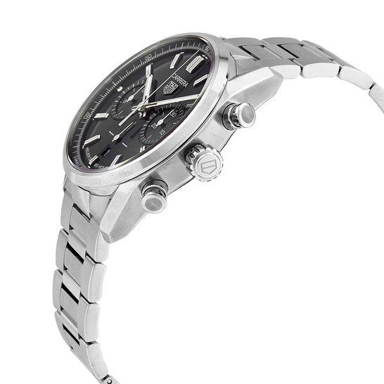  Shop Authentic Tag Heuer Carrera Chronograph Black Dial Silver Steel Strap Watch for Men - CBN2010.BA0642 - Luxxuri