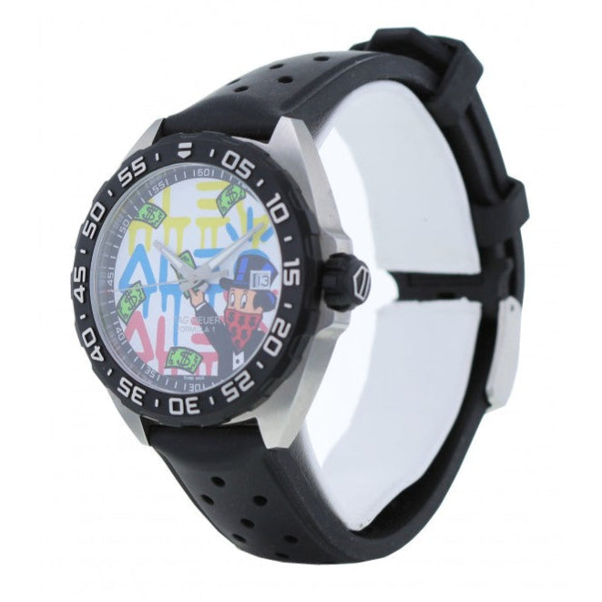 Tag Heuer Formula 1 Alec Monopoly Special Edition Black Rubber Strap Watch for Men - WAZ1119.FT8023
