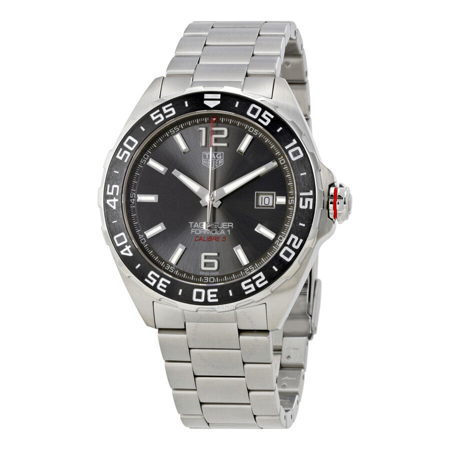  Shop Authentic Tag Heuer Formula 1 Calibre 5 Chronograph Anthracite Dial Silver Steel Strap Watch for Men - WAZ2011.BA0842 - Luxxuri