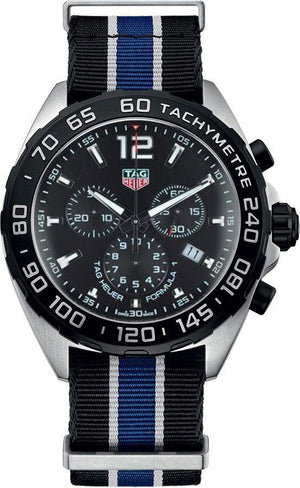  Shop Authentic Tag Heuer Formula 1 Quartz Chronograph Black Dial Two Tone NATO Strap Watch for Men - CAZ1010.FC8197 - Luxxuri