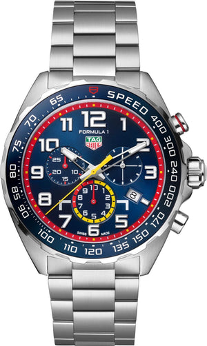  Shop Authentic Tag Heuer Formula 1 x Red Bull Racing Chronograph Blue Dial Silver Steel Strap Watch for Men - CAZ101AL.BA0842 - Luxxuri