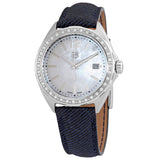  Shop Authentic Tag Heuer Formula 1 Quartz Diamonds Mother of Pearl Dial Blue Leather Strap Watch for Women - WBJ131A.FC8251 - Luxxuri