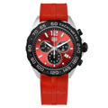 Tag Heuer Formula 1 Chronograph Red Dial Red Rubber Strap Watch for Men - CAZ101AN.FT8055