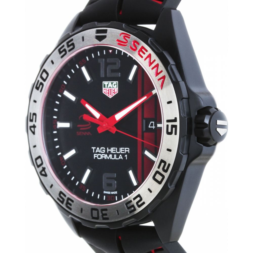  Shop Authentic Tag Heuer Formula 1 Senna Special Edition Black Dial Two Tone Rubber Strap Watch for Men - WAZ1014.FT8027 - Luxxuri
