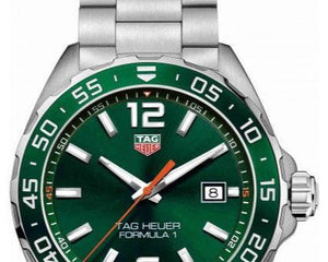  Shop Authentic Tag Heuer Formula 1 Quartz Green Dial Silver Steel Strap Watch for Men - WAZ1017.BA0842 - Luxxuri