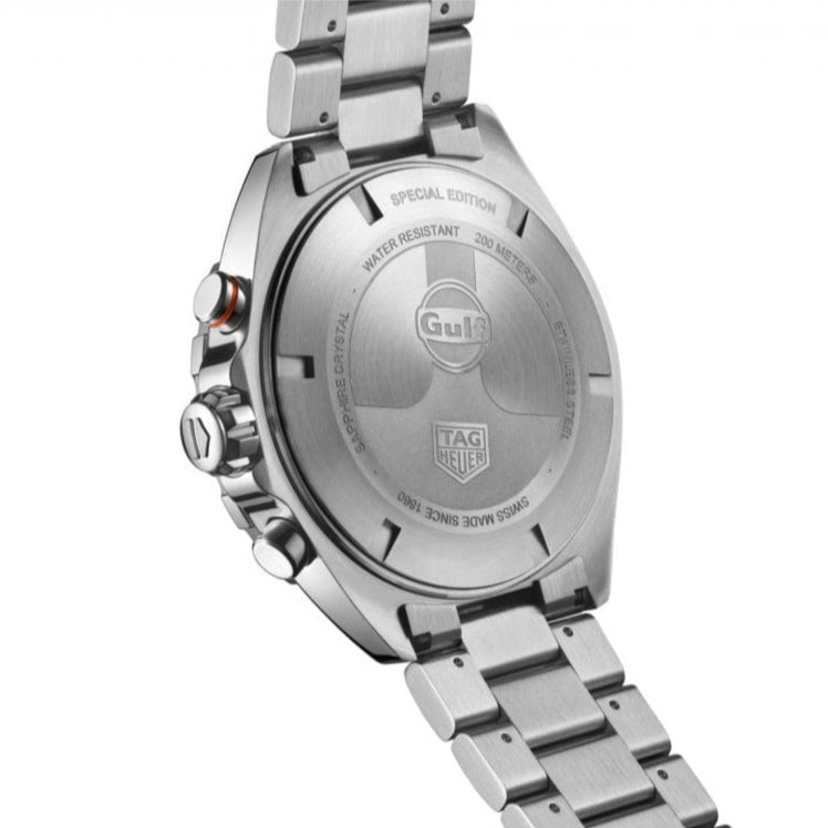 Tag Heuer Formula 1 Gulf Edition Chronograph Blue Dial Silver Steel Strap Watch for Men - CAZ101AT.BA0842