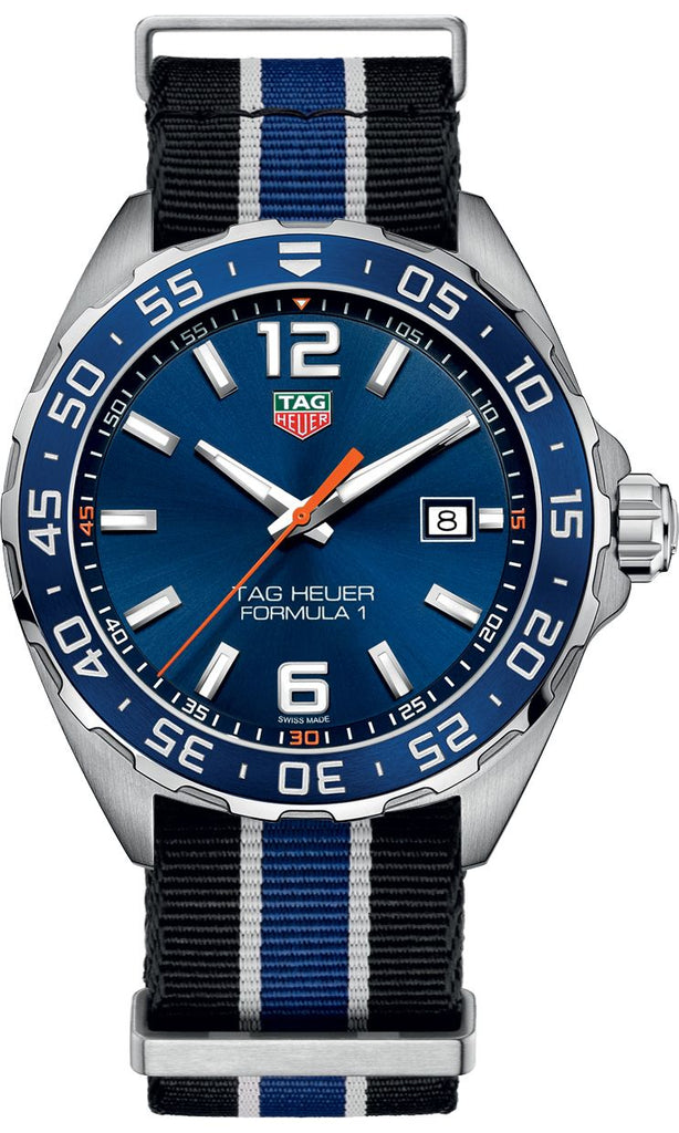  Shop Authentic Tag Heuer Formula 1 Quartz Blue Dial Two Tone NATO Strap Watch for Men - WAZ1010.FC8197 - Luxxuri