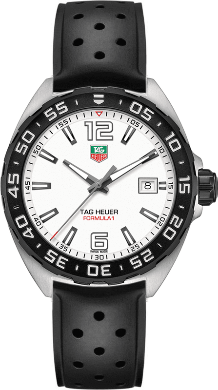  Shop Authentic Tag Heuer Formula 1 Quartz White Dial Black Rubber Strap Watch for Men -  WAZ1111.FT8023 - Luxxuri