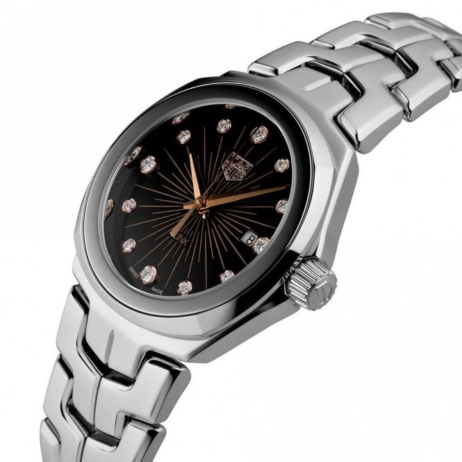  Shop Authentic Tag Heuer Link Quartz Black Dial Silver Steel Strap Watch for Women - WBC131F.BA0649 - Luxxuri