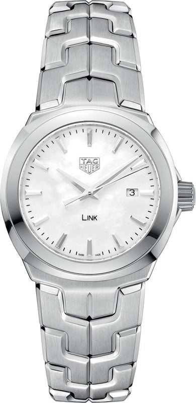  Shop Authentic Tag Heuer Link Quartz Mother of Pearl Dial Silver Steel Strap Watch for Women - WBC1310.BA0600 - Luxxuri