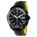  Shop Authentic Tag Heuer Aquaracer Chronograph PVD Black Dial Black Nylon Strap Watch for Men - CAY218A.FC6361 - Luxxuri