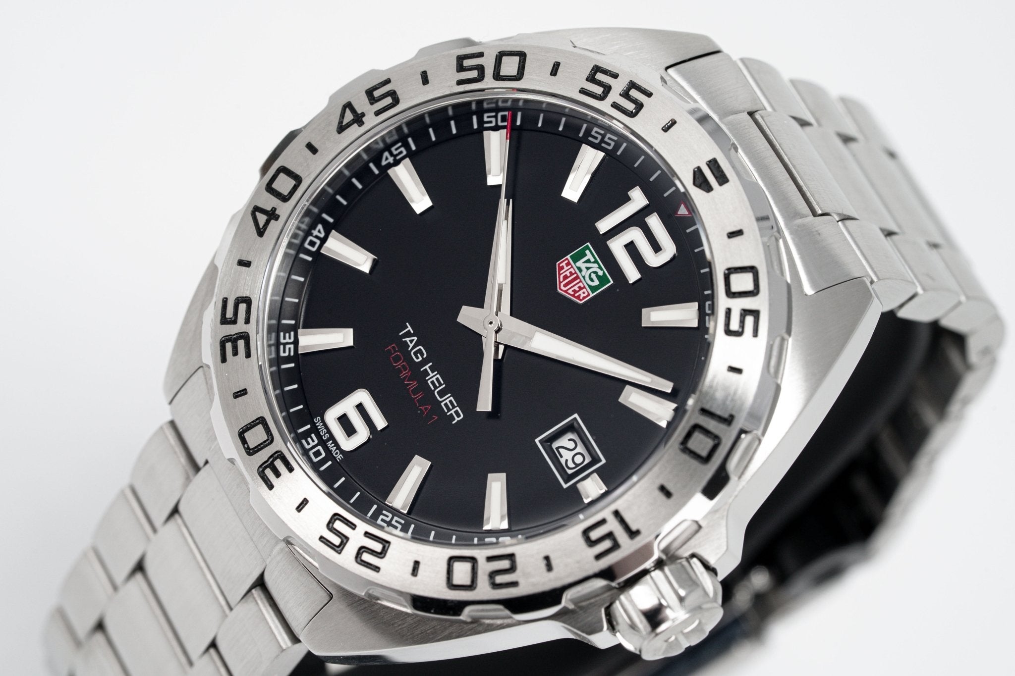 Tag Heuer Formula 1 Stainless Steel 41mm Black Dial Silver Steel Strap Watch for Men - WAZ1112.BA0875