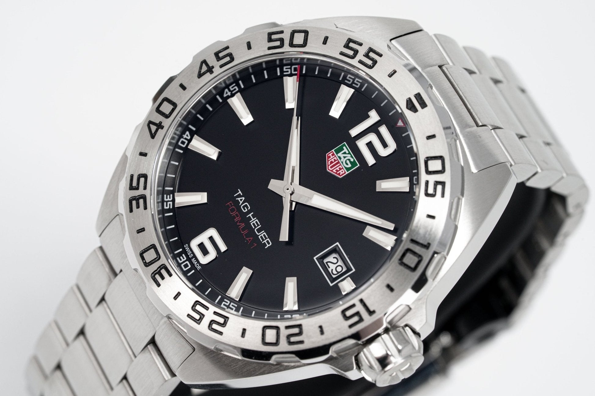  Shop Authentic Tag Heuer Formula 1 Stainless Steel 41mm Black Dial Silver Steel Strap Watch for Men - WAZ1112.BA0875 - Luxxuri