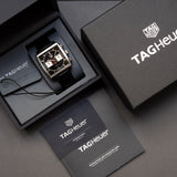  Shop Authentic Tag Heuer Monaco Automatic Chronograph Black Dial Black Leather Strap Watch for Men - CBL2113.FC6177 - Luxxuri