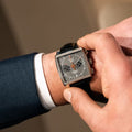 Tag Heuer Monaco Calibre 12 Final Edition Chronograph Grey Dial Black Leather Strap Watch for Men - CAW211J.FC6476