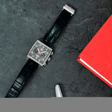  Shop Authentic Tag Heuer Monaco Calibre 12 Final Edition Chronograph Grey Dial Black Leather Strap Watch for Men - CAW211J.FC6476 - Luxxuri