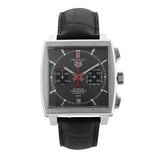  Shop Authentic Tag Heuer Monaco Calibre 12 Final Edition Chronograph Grey Dial Black Leather Strap Watch for Men - CAW211J.FC6476 - Luxxuri