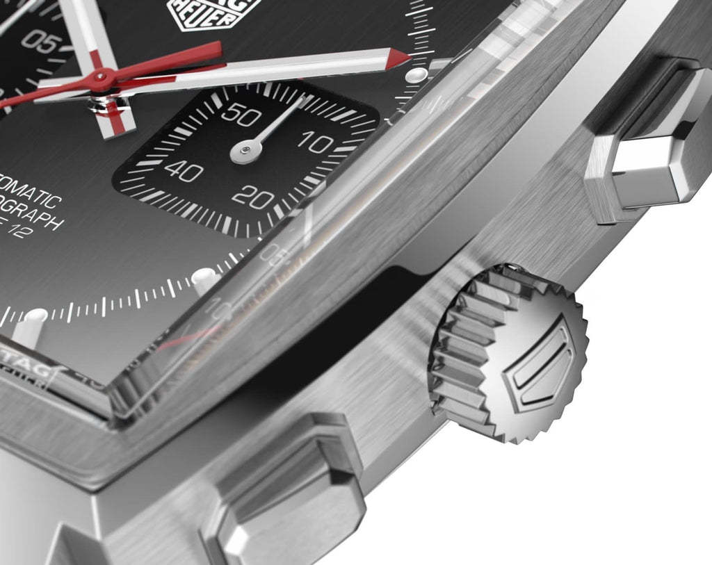  Shop Authentic Tag Heuer Monaco Calibre 12 Final Edition Chronograph Grey Dial Black Leather Strap Watch for Men - CAW211J.FC6476 - Luxxuri
