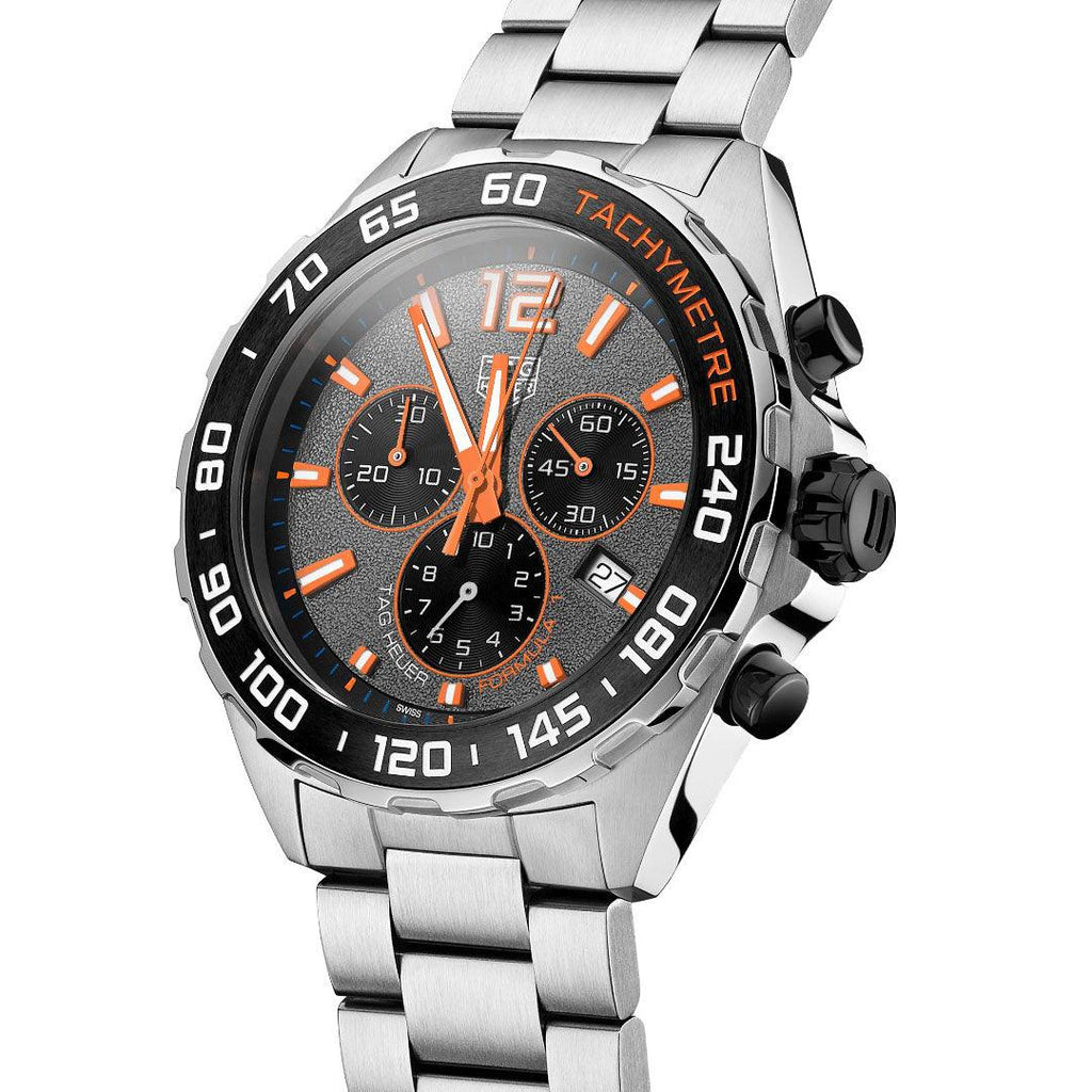  Shop Authentic Tag Heuer Formula 1 Chronograph Ceramic Black Dial Silver Steel Strap Watch for Men - CAZ101AH.BA0842 - Luxxuri