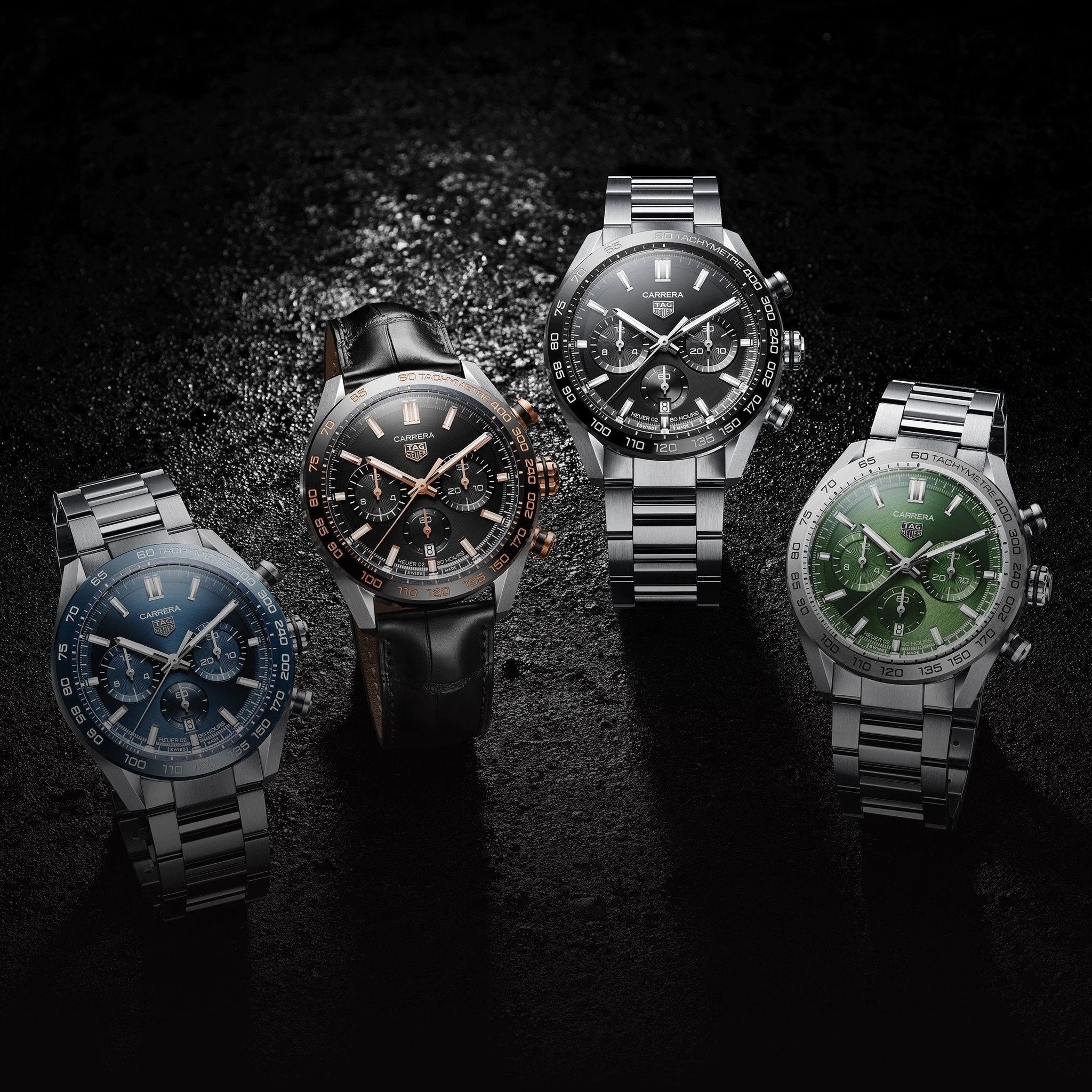 Tag Heuer Carrera Automatic Chronograph Black Dial Silver Steel Strap Watch for Men - CBN2A1B.BA0643