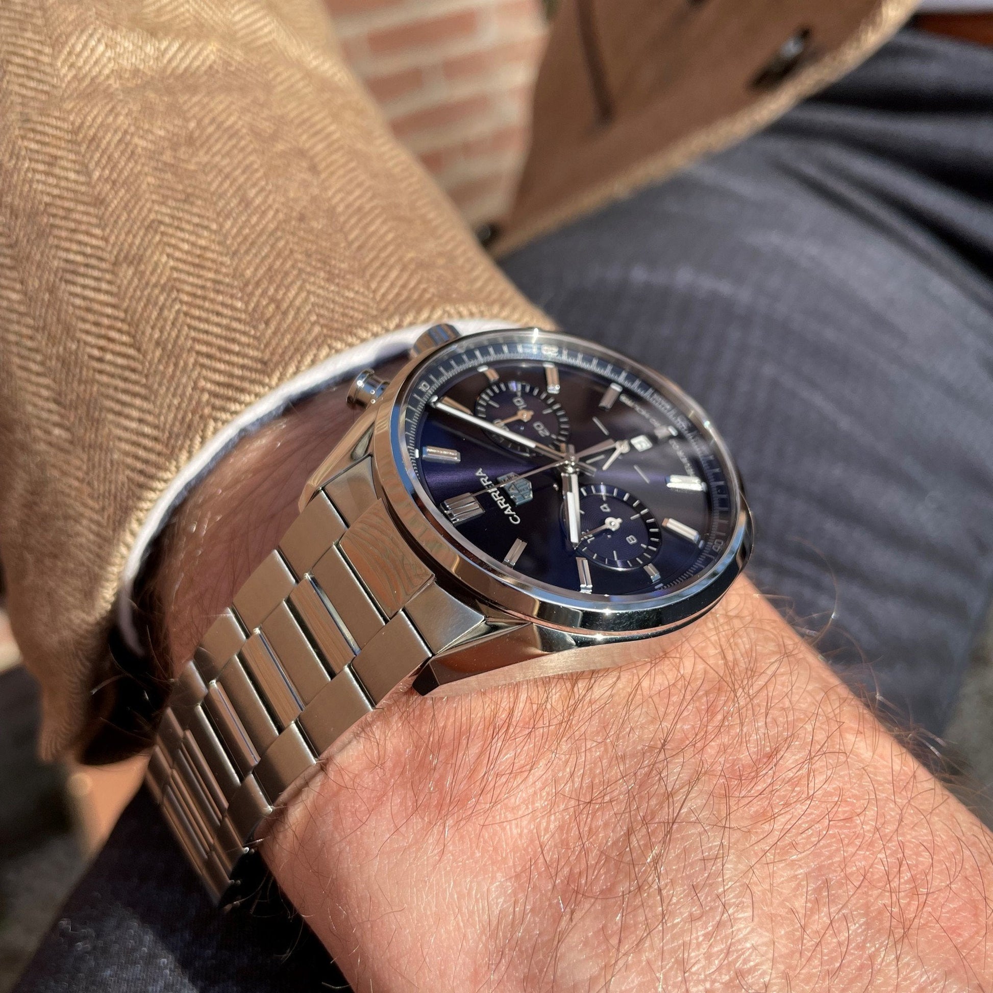  Shop Authentic Tag Heuer Carrera Chronograph Blue Dial Silver Steel Strap Watch for Men - CBN2011.BA0642 - Luxxuri