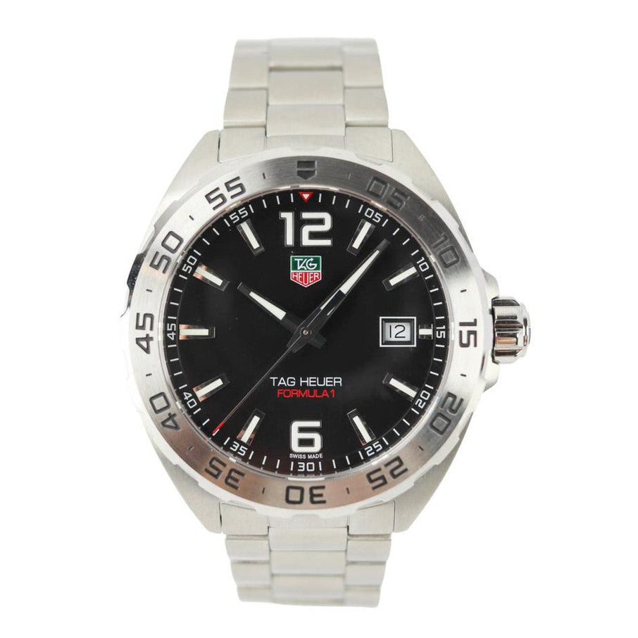  Shop Authentic Tag Heuer Formula 1 Stainless Steel 41mm Black Dial Silver Steel Strap Watch for Men - WAZ1112.BA0875 - Luxxuri