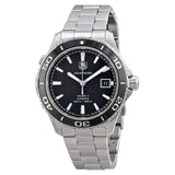  Shop Authentic Tag Heuer Aquaracer Caliber 5 Automatic Black Dial Silver Steel Strap Watch for Men - WAK2110.BA0830 - Luxxuri