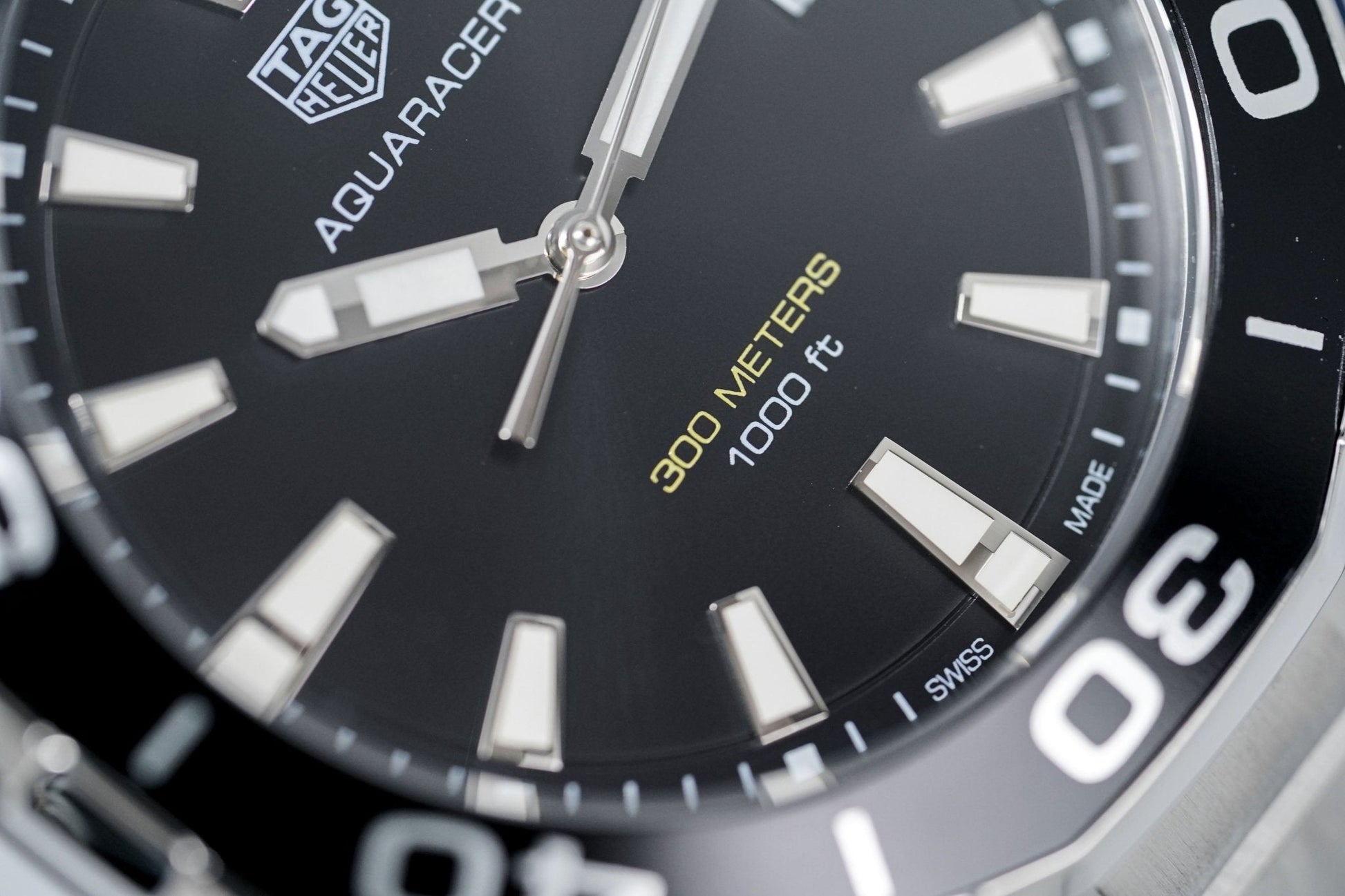  Shop Authentic Tag Heuer Aquaracer Quartz Black Dial Silver Steel Strap Watch for Men - WAY101A.BA0746 - Luxxuri