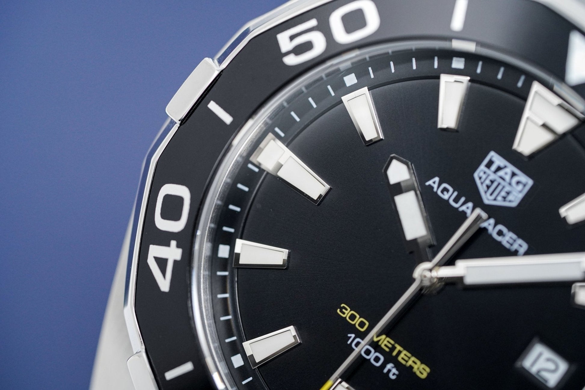  Shop Authentic Tag Heuer Aquaracer Quartz Black Dial Silver Steel Strap Watch for Men - WAY101A.BA0746 - Luxxuri