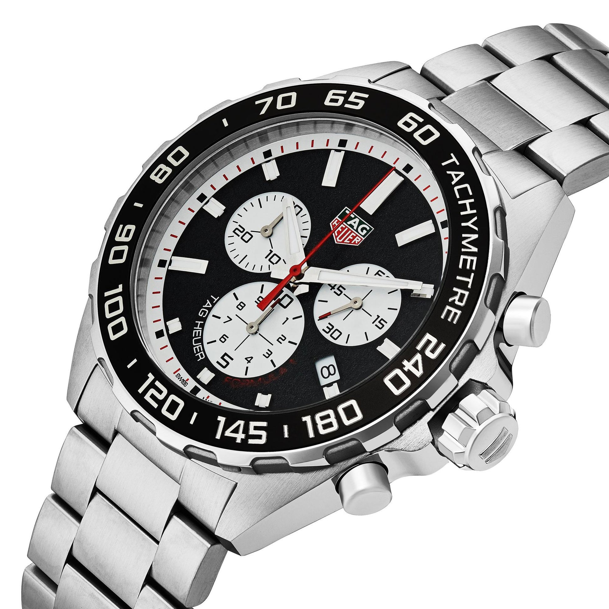  Shop Authentic Tag Heuer Formula 1 Chronograph Black Dial Silver Steel Strap Watch for Men - CAZ101E.BA0842 - Luxxuri