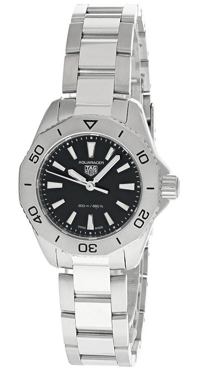 Shop Authentic Tag Heuer Aquaracer Professional 200 Quartz Black Dial Silver Steel Strap Watch for Women - WBP1410.BA0622 - Luxxuri