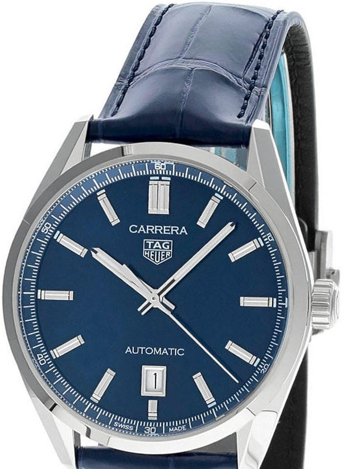  Shop Authentic Tag Heuer Carrera Date Blue Dial Blue Leather Strap Watch for Men - WBN2112.FC6504 - Luxxuri