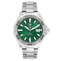  Shop Authentic Tag Heuer Aquaracer Calibre 5 Automatic Green Dial Silver Steel Strap Watch for Men - WAY2015.BA0927 - Luxxuri