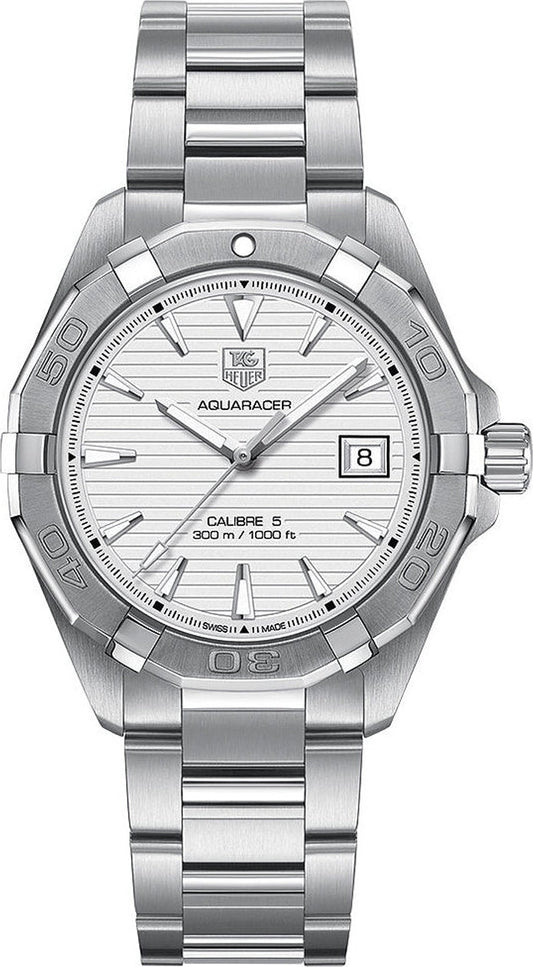  Shop Authentic Tag Heuer Aquaracer Automatic White Dial Silver Steel Strap Watch for Men - WAY2111.BA0928 - Luxxuri