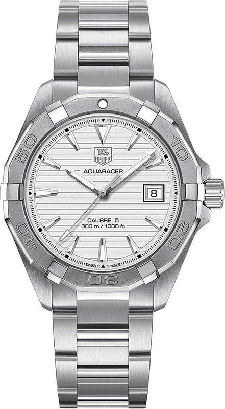  Shop Authentic Tag Heuer Aquaracer Automatic White Dial Silver Steel Strap Watch for Men - WAY2111.BA0928 - Luxxuri