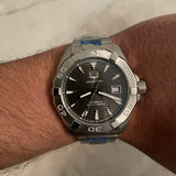  Shop Authentic Tag Heuer Aquaracer Automatic Anthracite Grey Dial Silver Steel Strap Watch for Men - WAY2113.BA0928 - Luxxuri