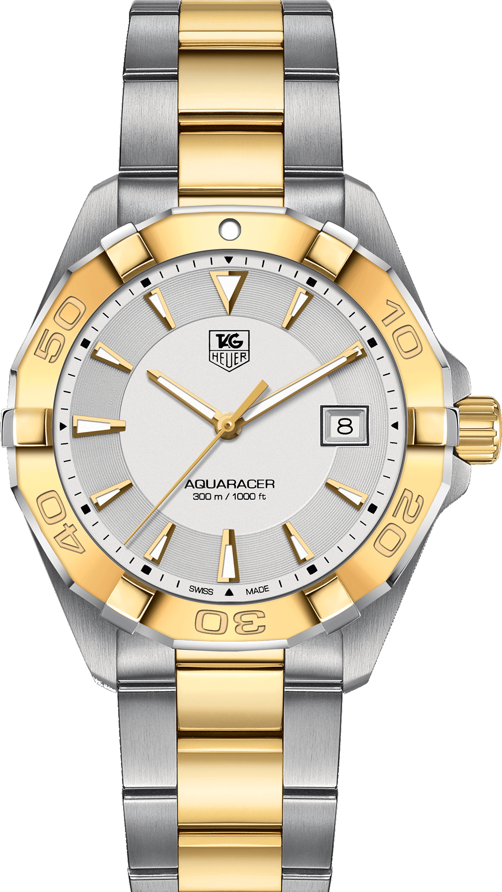  Shop Authentic Tag Heuer Aquaracer Silver Dial Two Tone Steel Strap Watch for Women - WBD1120.BB0930 - Luxxuri