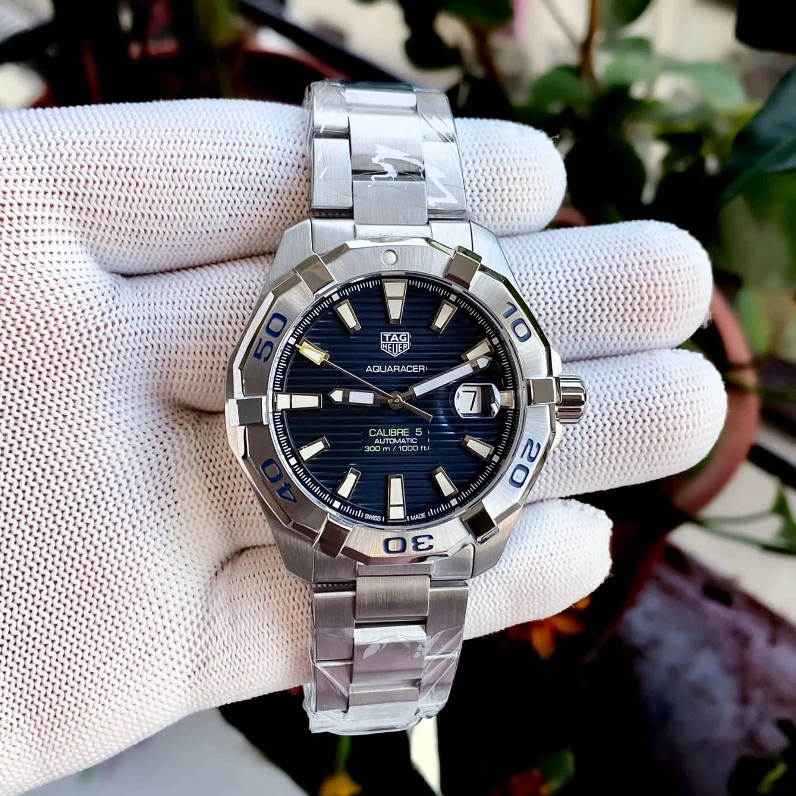  Shop Authentic Tag Heuer Aquaracer Automatic Blue Dial Silver Steel Strap Watch for Men - WBD2112.BA0928 - Luxxuri