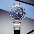 Shop Authentic Tag Heuer Carrera Chronograph 41mm Blue Dial Silver Steel Strap Watch for Men - CBK2112.BA0715 - Luxxuri