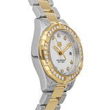  Shop Authentic Tag Heuer Aquaracer Quartz Diamonds Mother of Pearl Dial Two Tone Steel Strap Watch for Women - WBD1423.BB0321 - Luxxuri